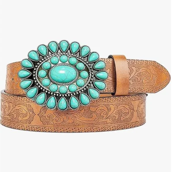 Western Cowboy Leather Belt